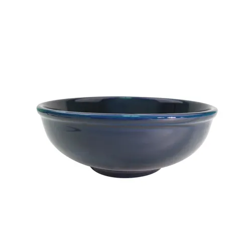 CAC China MB-7-BLU - 25 oz Blue Ceramic Salad Bowl, 7.5" Dia x 2.75" H, Safe - 1 Dozen