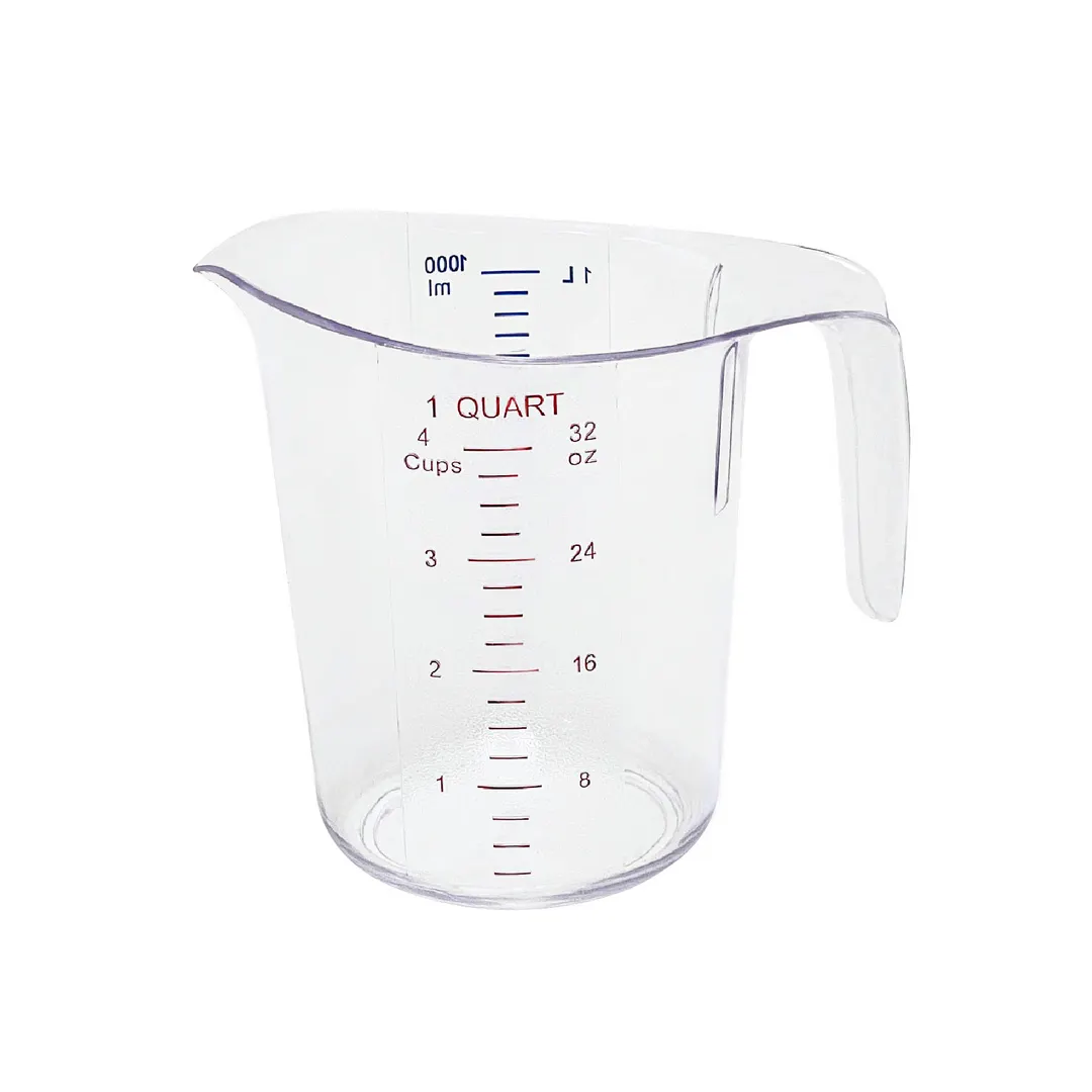 CAC China MCBK-100 Measuring Cup, 1 Quart (1000 mL) Polycarbonate, Thumb‑Grip, NSF Certified