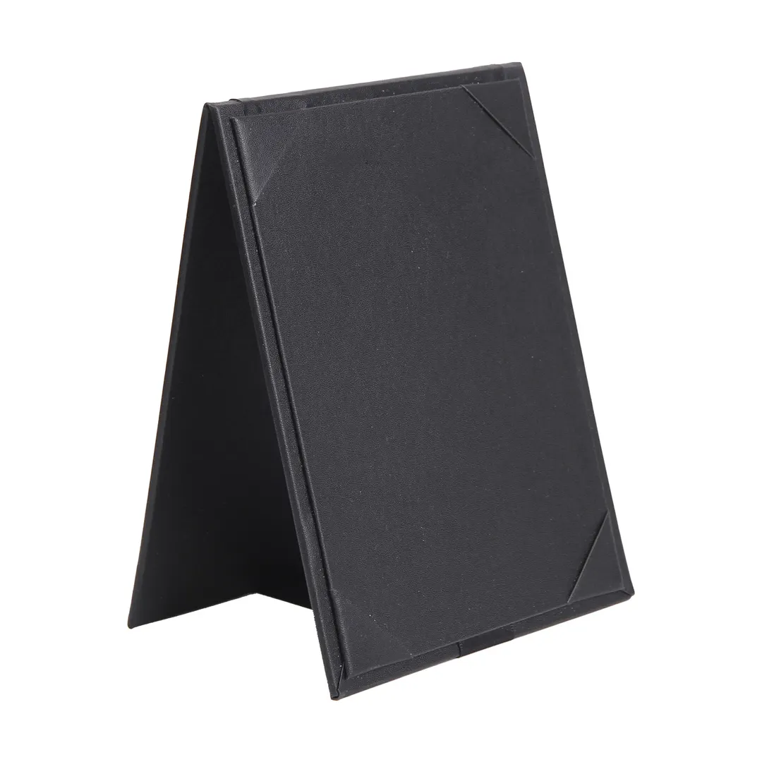 CAC China MCT2-75BK - Menu Tent Cover, 5" x 7" Black Faux Leather, 2‑Panel Insert