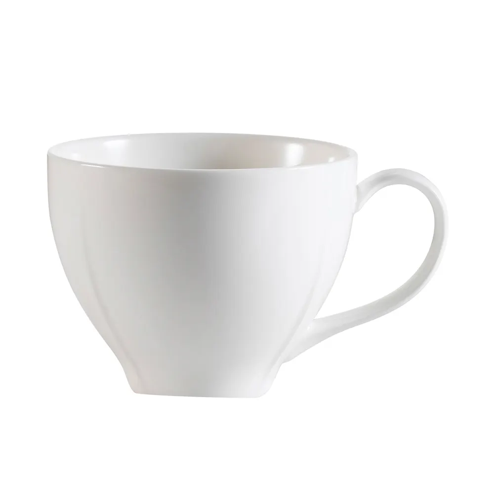 CAC China MDN-1 Porcelain Coffee Cup, 7.5 oz, 4.75" Dia x 3.25" H, Bone White, Microwave Safe - 1 Dozen