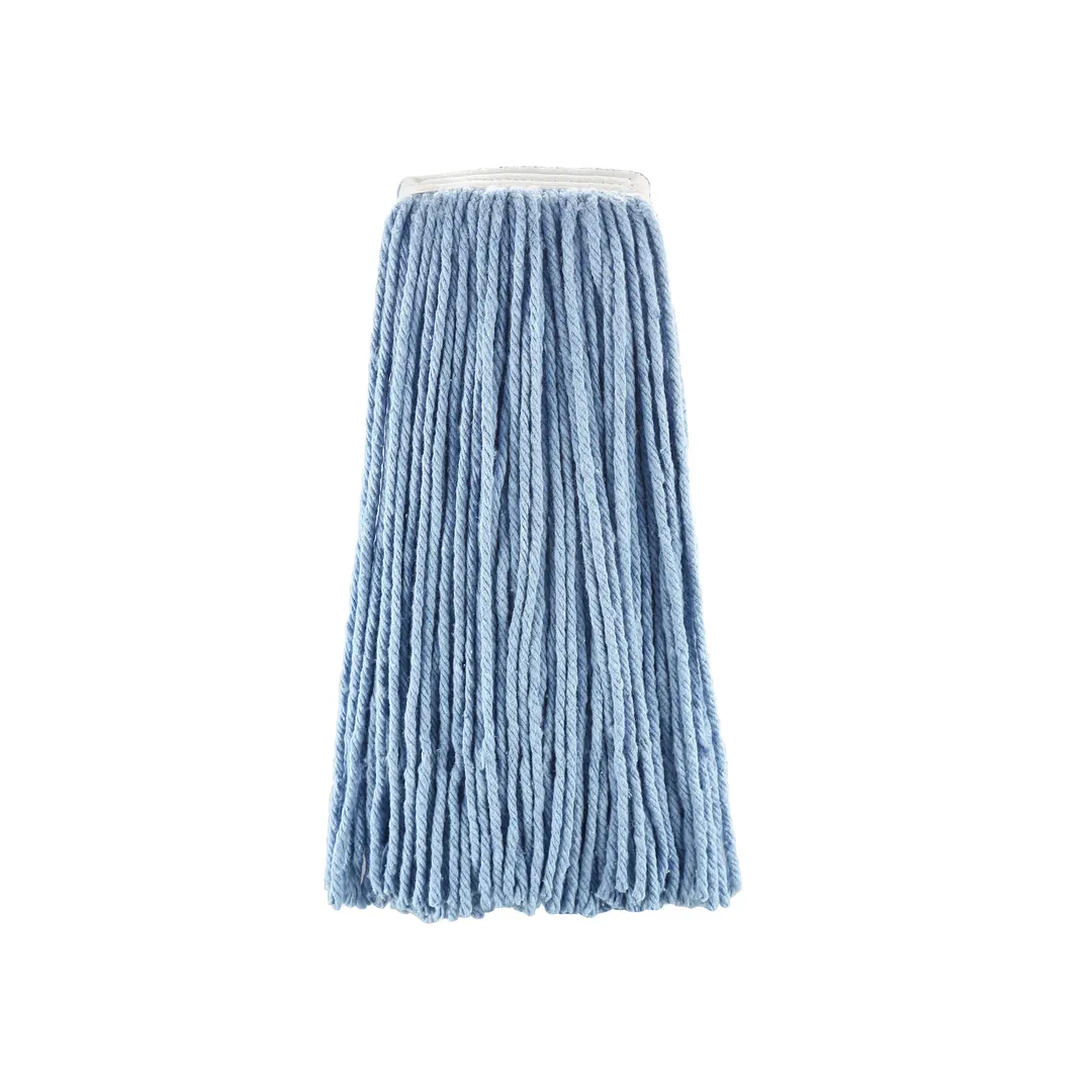 CAC China MHD1-32BL Wet Mop Head - 32 oz Capacity, 1"¼ Band, 4‑Ply Poly‑Cotton Yarn, Blue Cut End