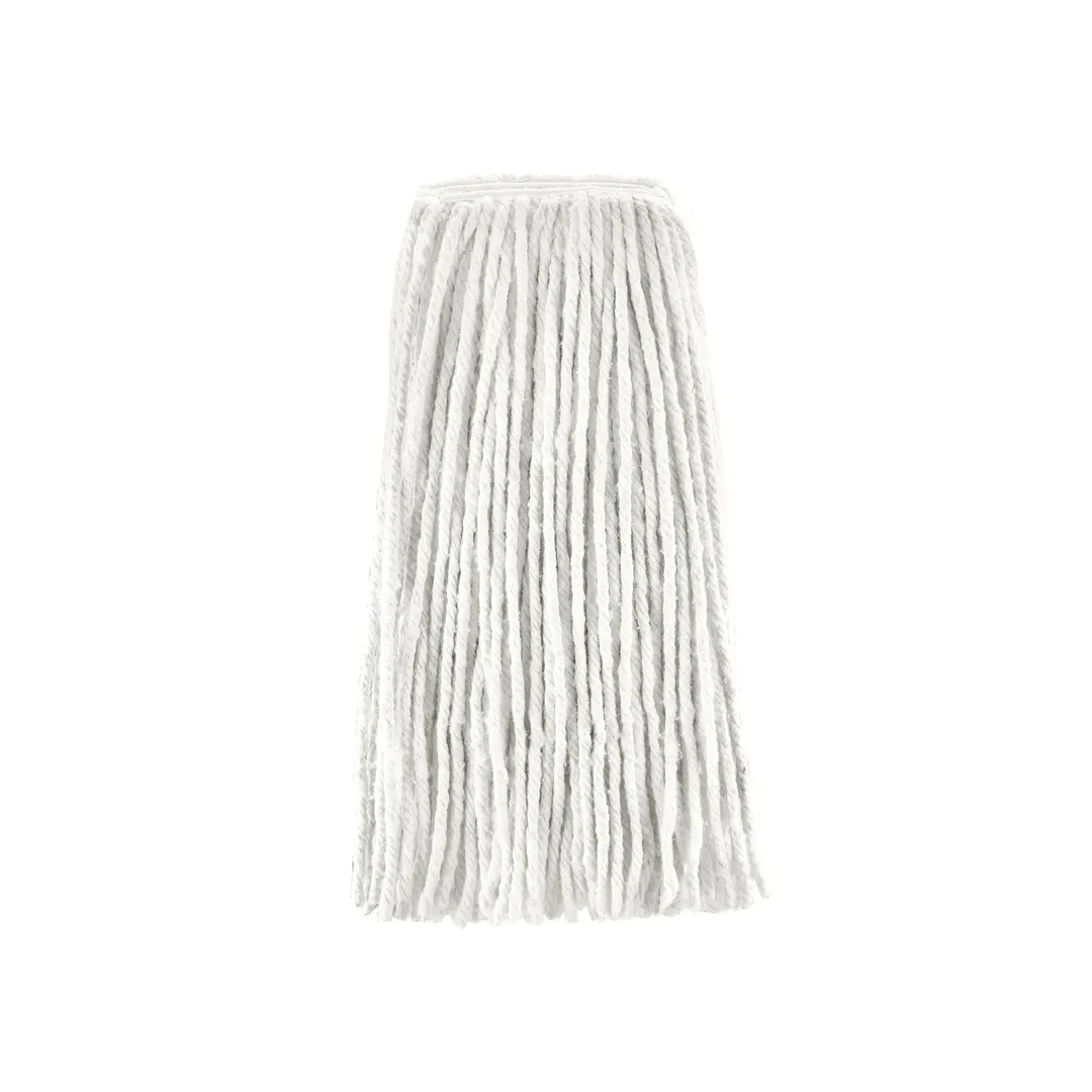 CAC China MHD1-32WT Wet Mop Head - 32 oz Capacity, 1"¼ Band, White 4‑Ply Poly‑Cotton Blend, Washable