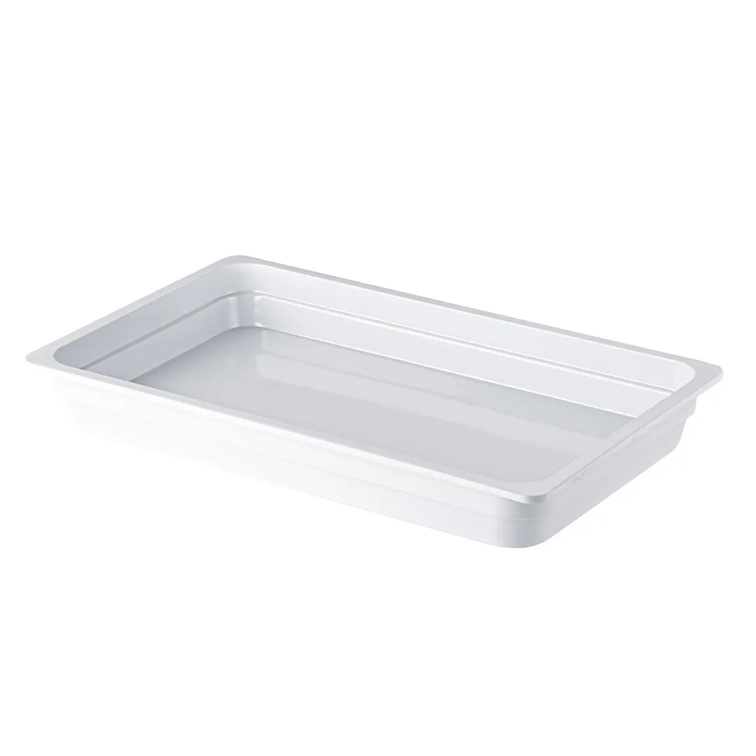 CAC China MLBF-101-W Full-Size Melamine Buffet Pan, 1/1 Size, 2-1/2" Deep, White