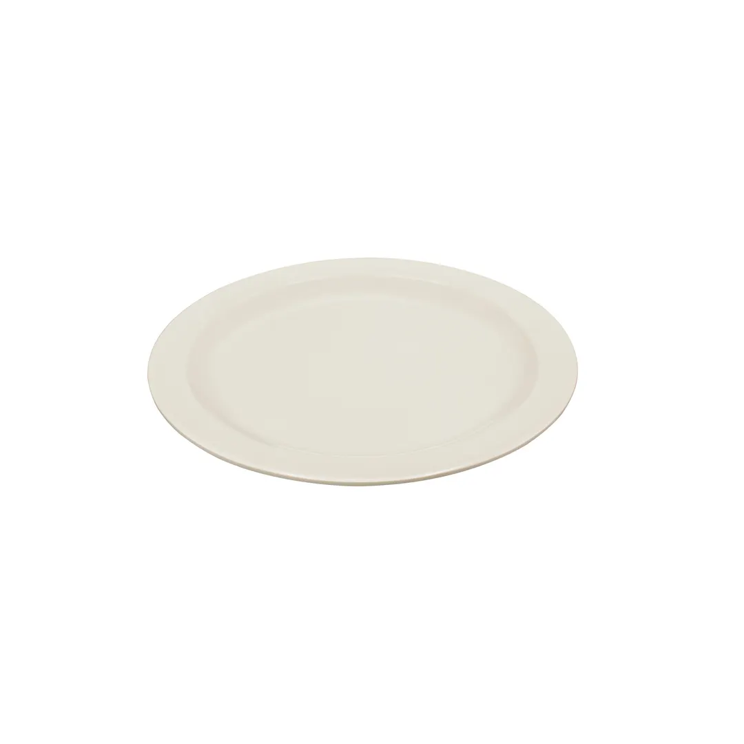 CAC China MLDNR-9 Dwight Plate, 9.75" Diameter Round Ivory Melamine, Narrow Rim - 1 Dozen