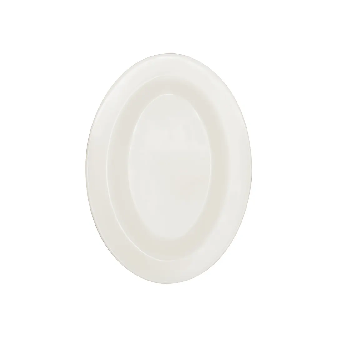 CAC China MLDRE-13 Oval Platter, 11.5" W x 8.25" D x 1" H, Black/Cherry Melamine - 1 Dozen
