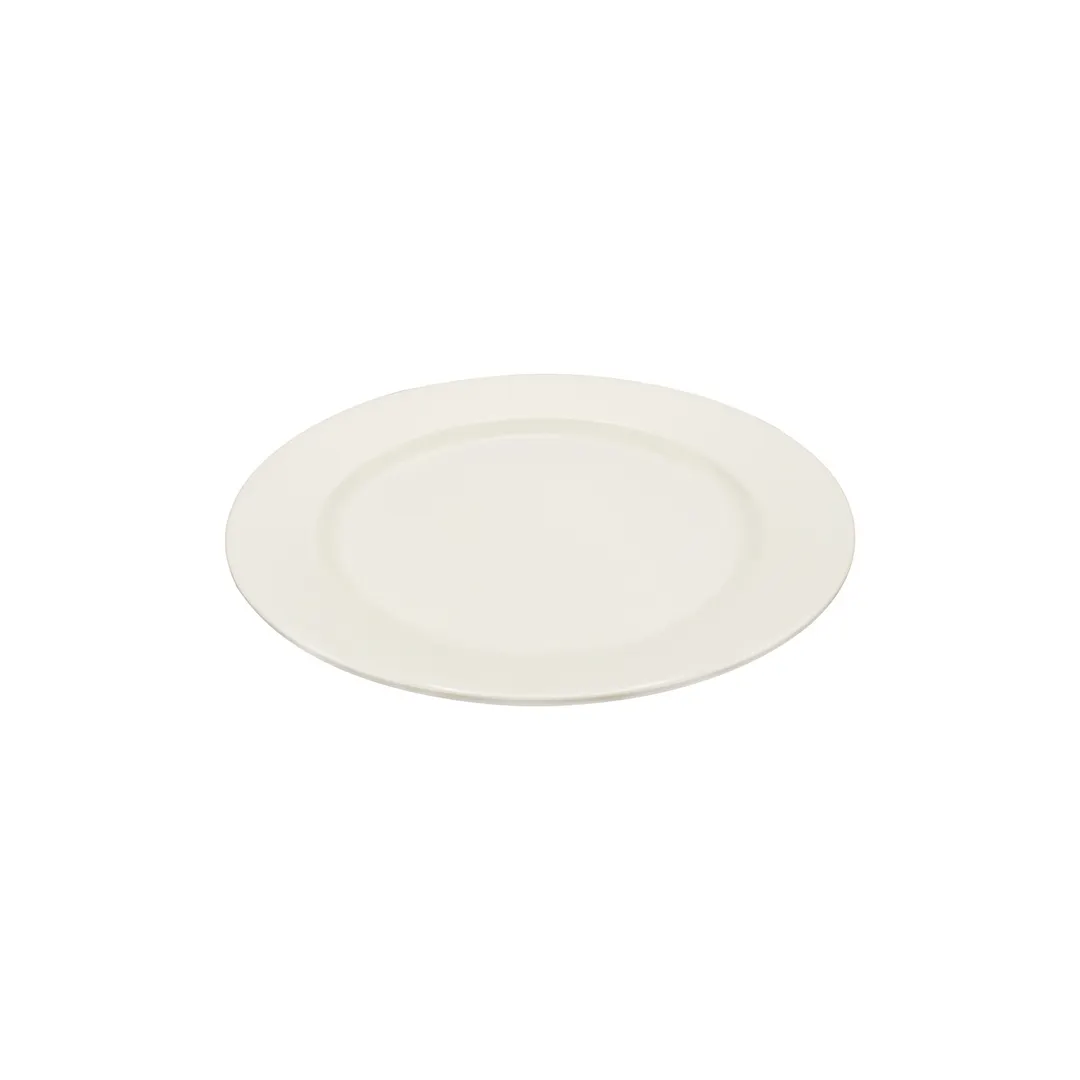 CAC China MLDRE-16 - 10.5" Ivory Melamine Plate, Rolled Edge, 1" Height - 1 Dozen