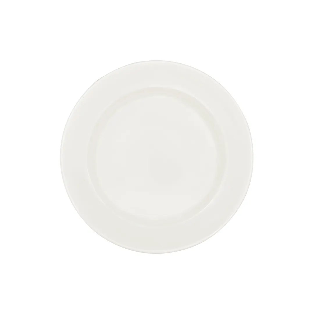 CAC China MLDRE-21 - 12" Round Ivory Melamine Plate, Rolled Edge, 12" Diameter, 1 Dozen