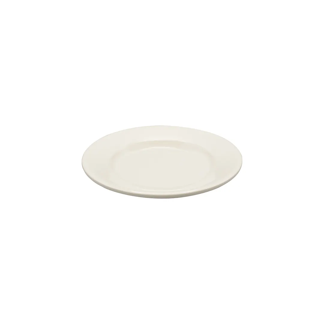 CAC China MLDRE-5 Round Plate, 5.5" W x 5.5" D x 0.625" H, Ivory Melamine, Rolled Edge - 1 Dozen