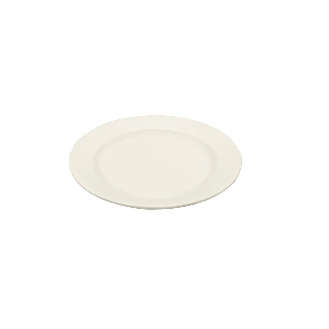 CAC China MLDRE-7 Dwight Round Plate, 7.125" Dia x 0.75" H, Ivory Melamine, Rolled Edge - 1 Dozen