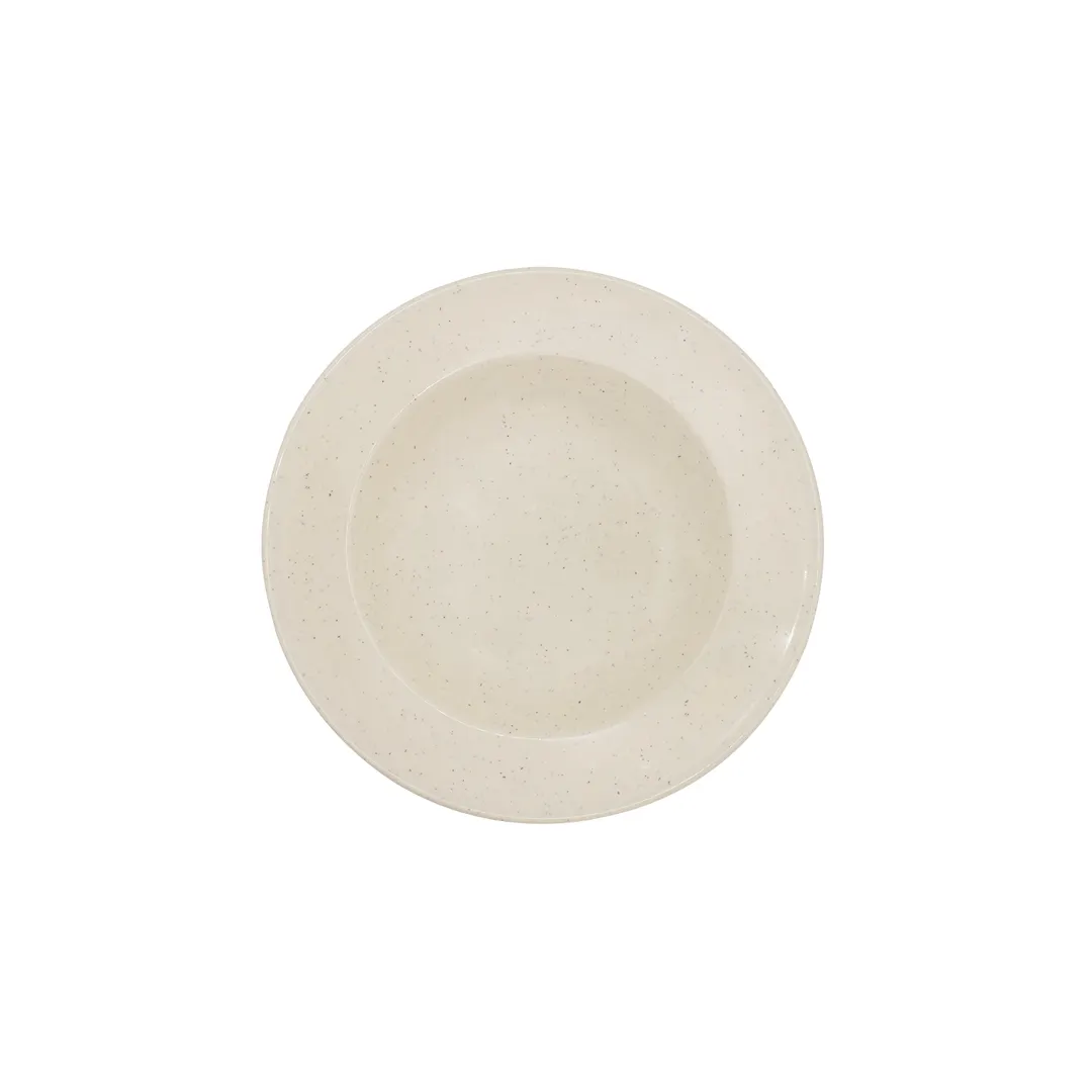 CAC China MLJSP-3 Jasper Rim Soup Plate, 10 oz 9"×9" Deep Round Melamine, Ivory - 1 Dozen