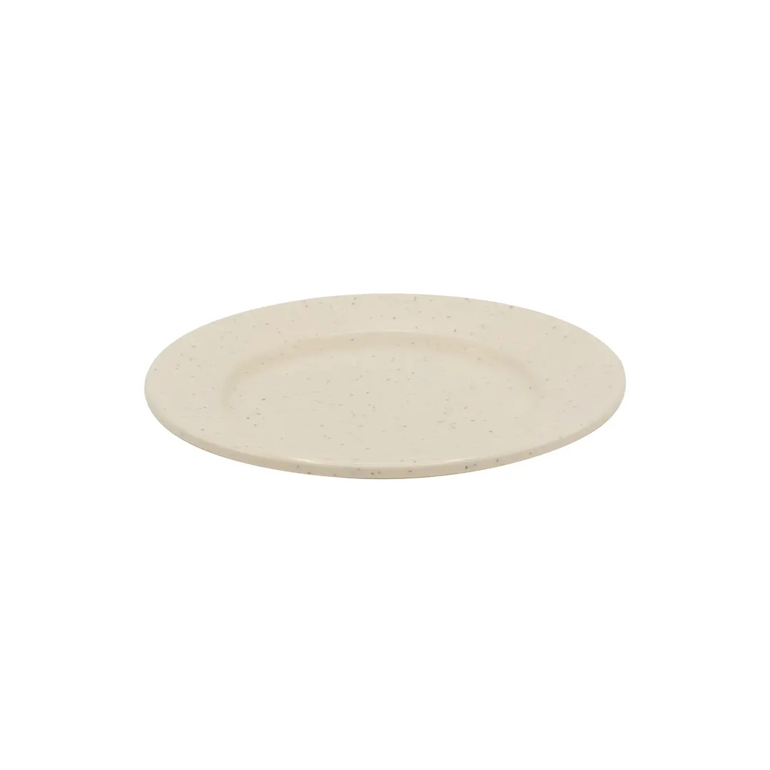 CAC China MLJSP-8 Jasper Round Plate, 9" x 9" x 0.875" Rolled Edge, Ivory Melamine, 1 Dozen