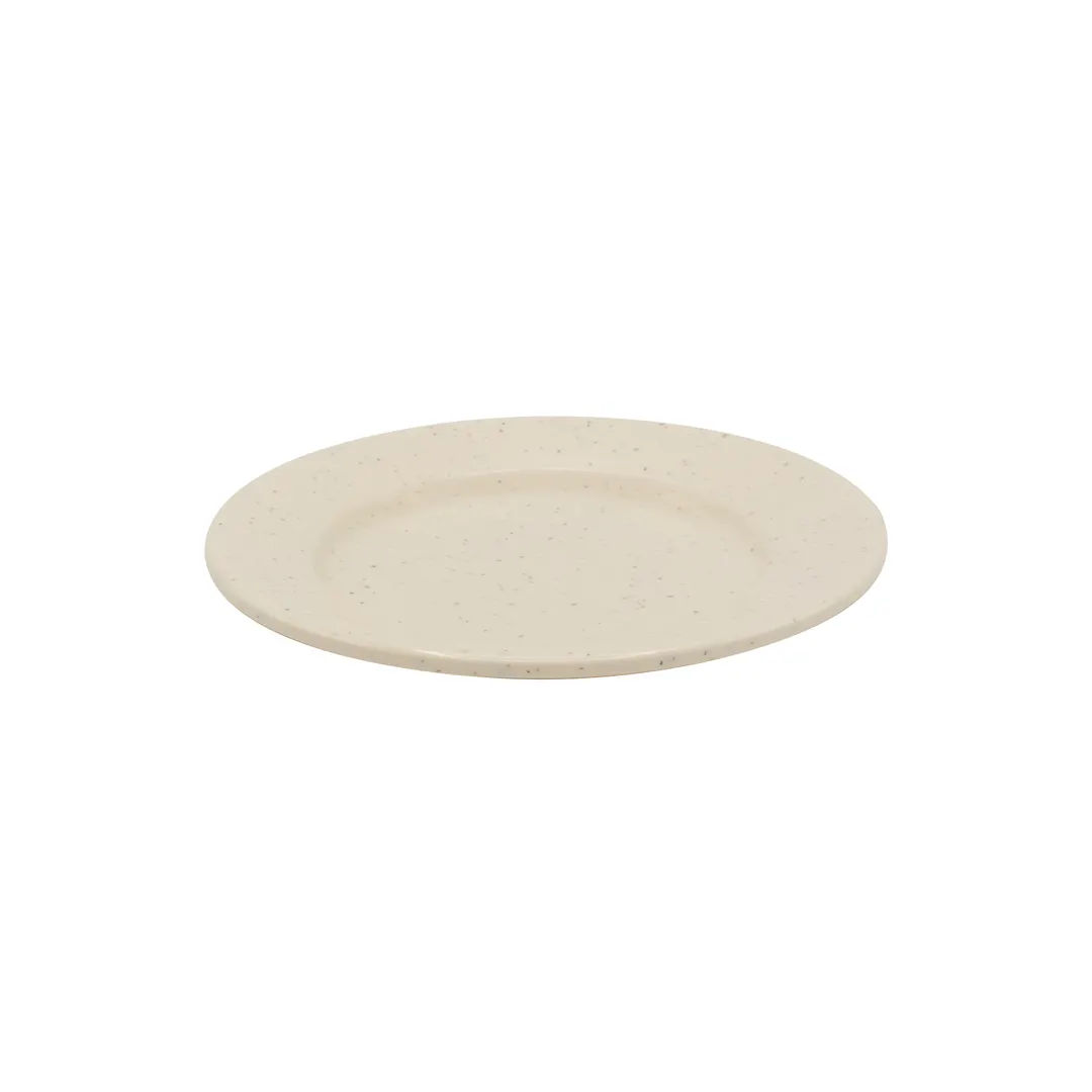 CAC China MLJSP-9 Jasper Plate, 9.75" x 9.75" Round Melamine, Ivory Rolled Edge, 1 Dozen