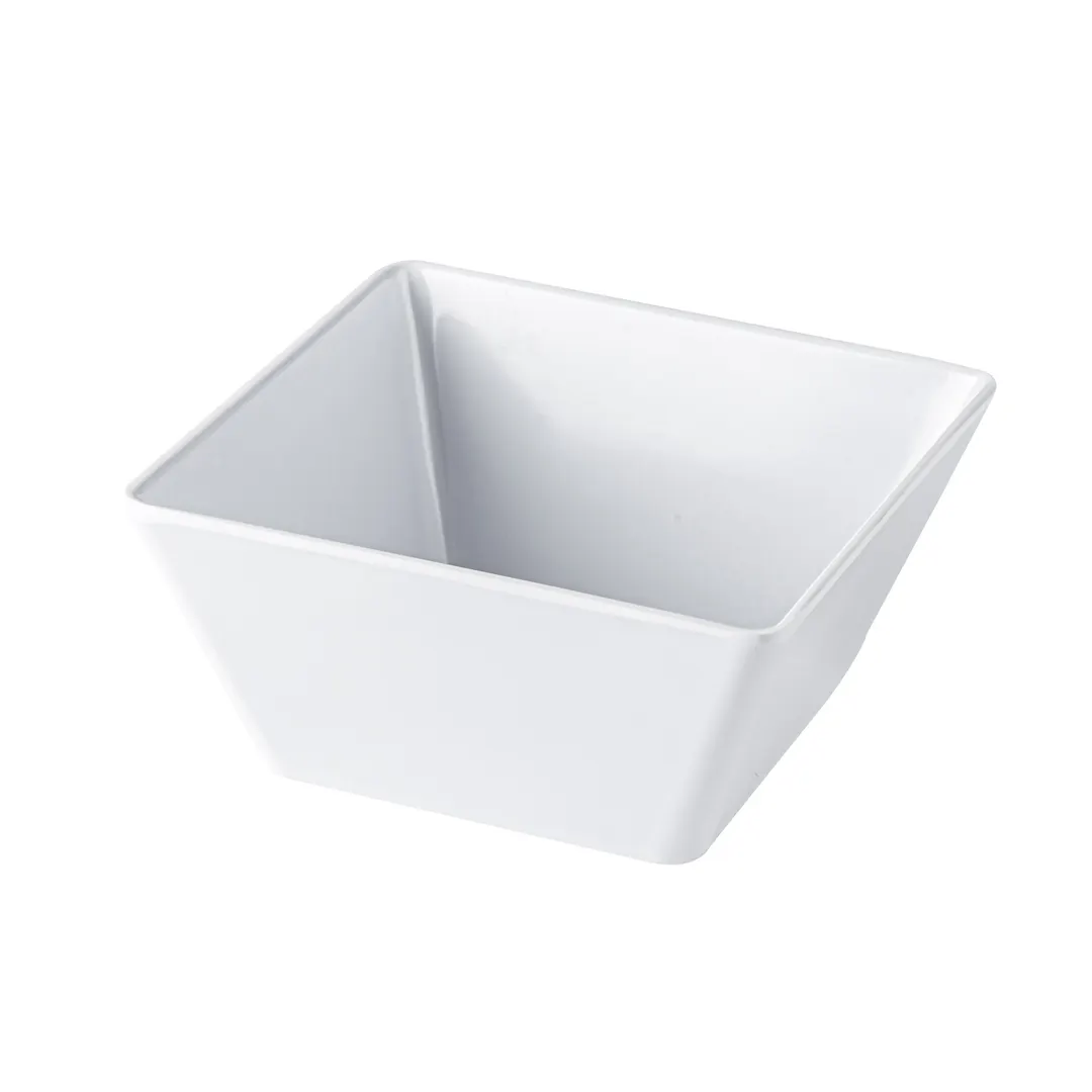 CAC China MLKS-B5 King Square Bowl, 20oz (3/4 Qt) 5"x5"x2.75" Melamine White - 1 Dozen