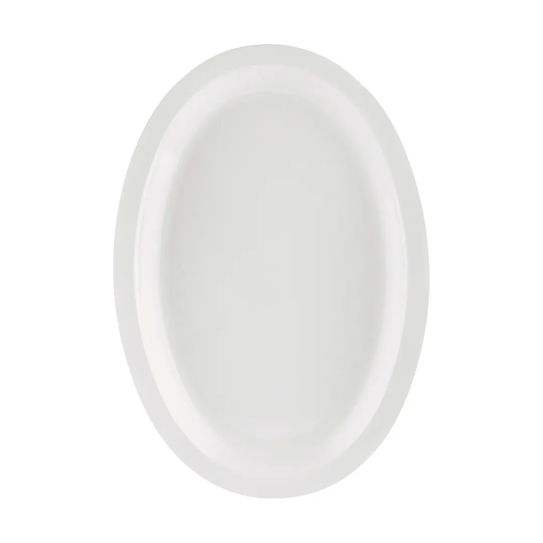 CAC China MLNC-13 Maxwell Oval Platter, 11.5" L x 8" W, White Melamine, Dishwasher Safe - 1 Dozen
