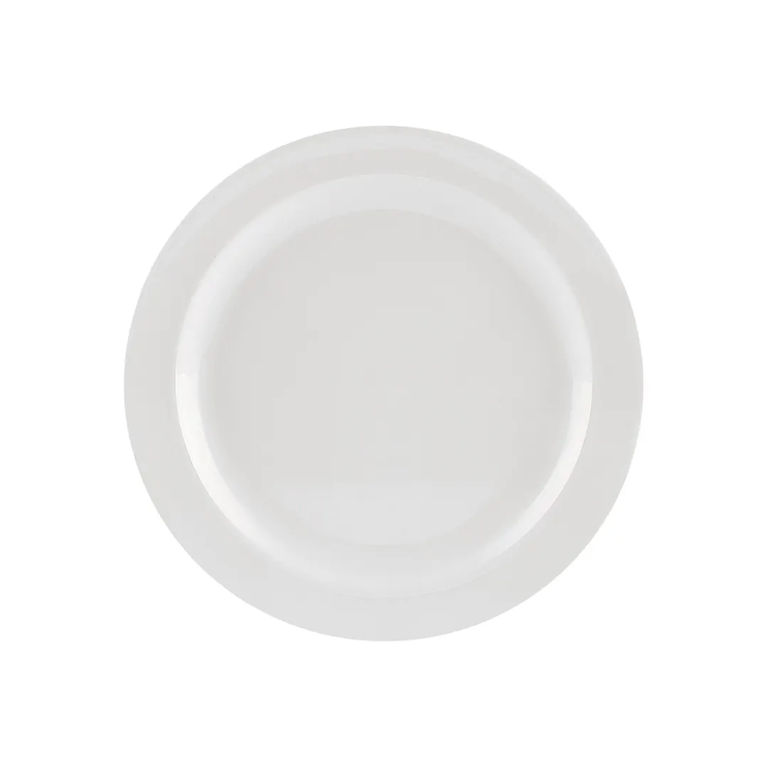 CAC China MLNC-6 Maxwell Plate, 6½" Round Narrow Rim, White Melamine, Dishwasher Safe - 1 Dozen