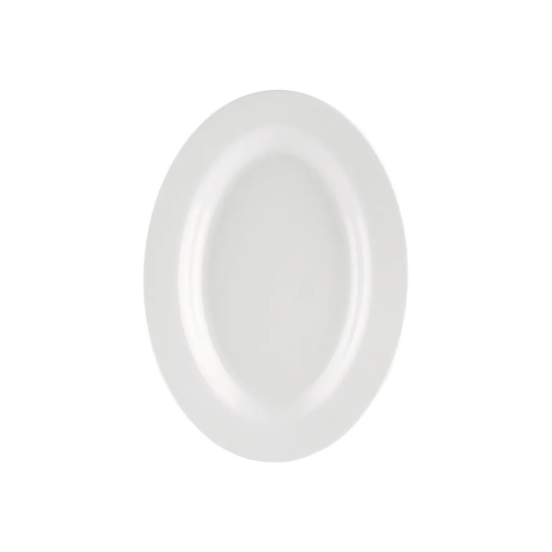 CAC China MLRN-12 Maxwell Oval Platter, 10" x 7-3/8" White Melamine, Dishwasher Safe - 1 Dozen