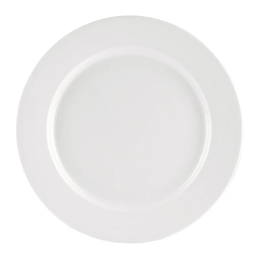 CAC China MLRN-16 Maxwell Plate, 10.5" Round Rolled Edge Melamine, White, Dishwasher Safe - 1 Dozen