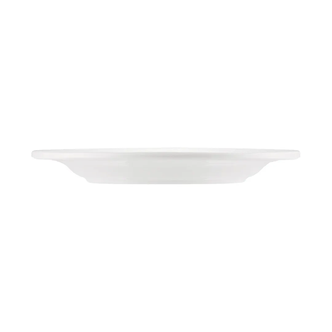CAC China MLRN-7 Maxwell Plate, 7-1/8" Round Rolled Edge, White Melamine, Dishwasher Safe - 1 Dozen