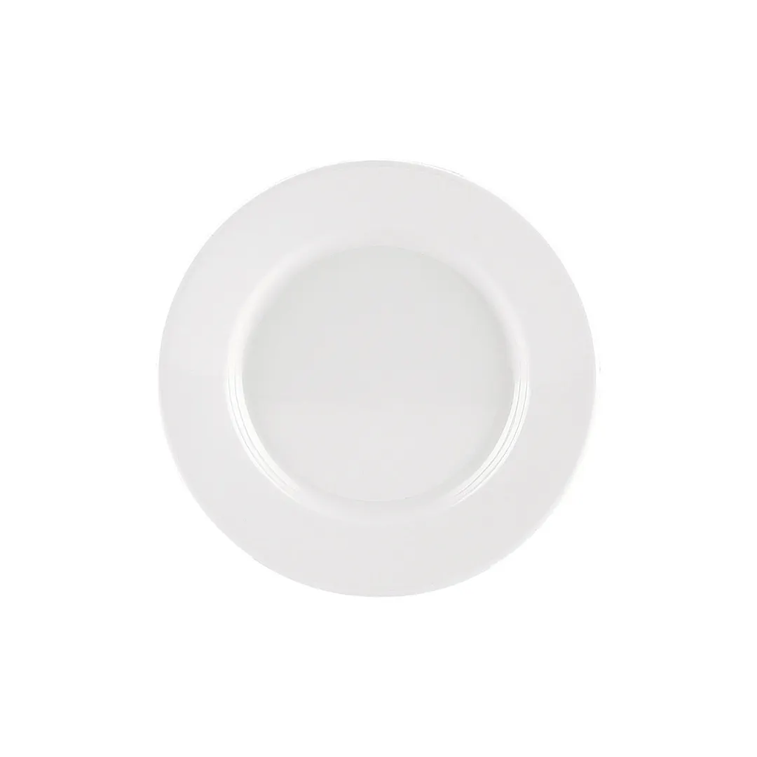 CAC China MLRN-7 Maxwell Plate, 7-1/8" Round Rolled Edge, White Melamine, Dishwasher Safe - 1 Dozen