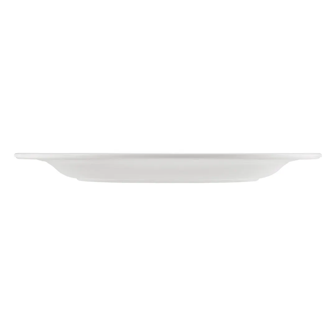 CAC China MLRN-8 - 9" Round Melamine Plate, White, Rolled Edge, Dishwasher Safe - 1 Dozen