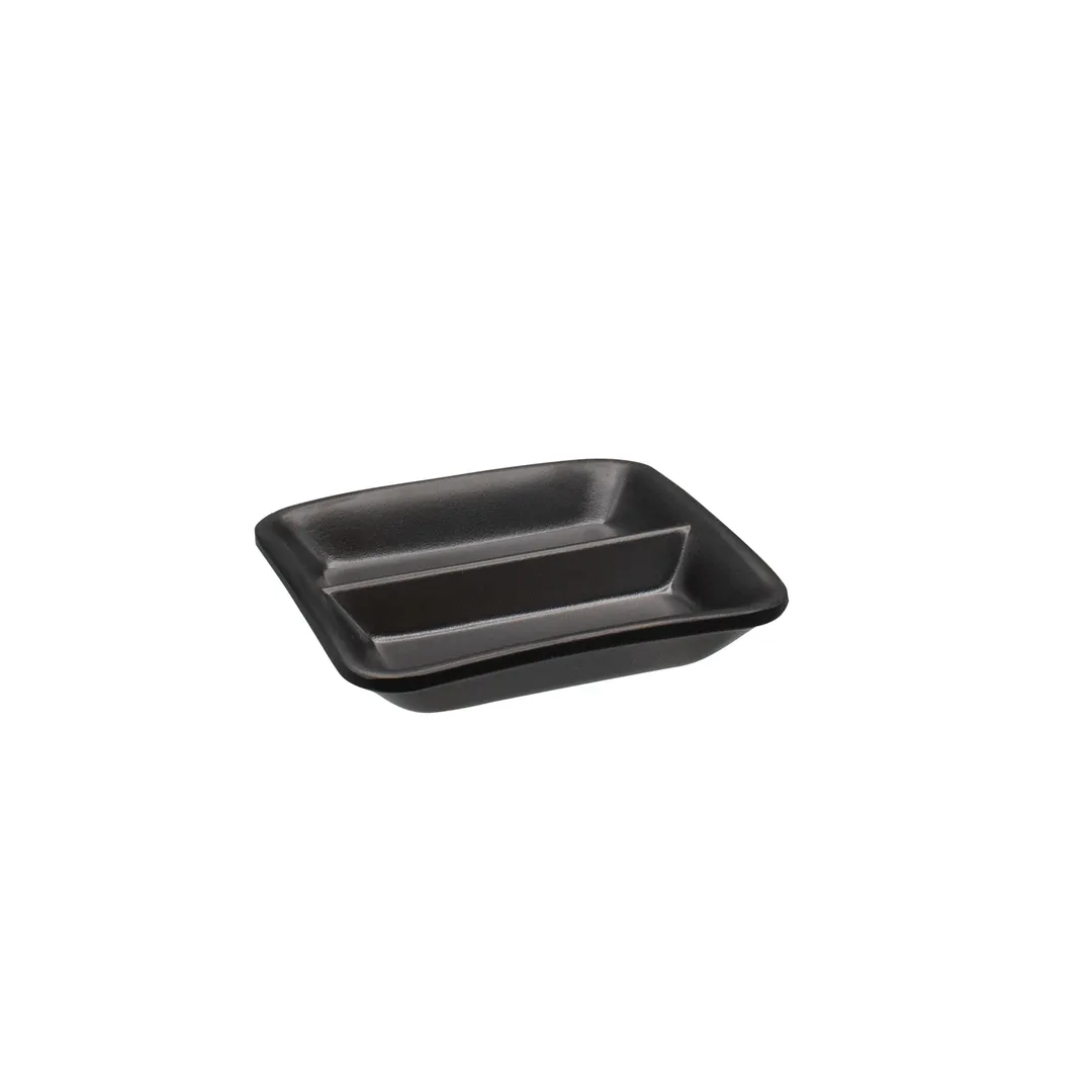 CAC China MLSD-QD2-MK Square Sauce Dish, 3 Oz, 3"1/8" x 3"1/8" x 5/8" Matte Black Melamine, 1 Dozen