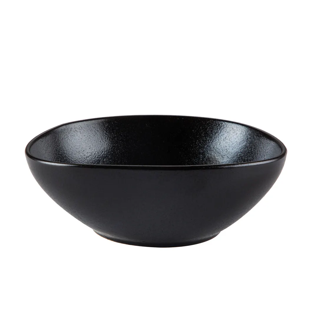 CAC China MOT-B7-BLK - 24 oz Soup Bowl, 6" Diameter, Porcelain, Matte Black Lava Glaze - 1 Dozen