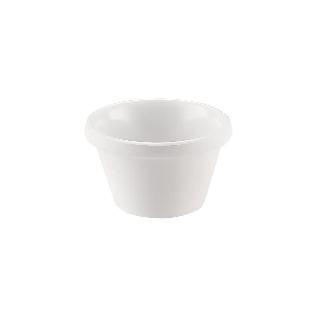 CAC China MRKF-1 Plastic Ramekin, 1 Oz 2.5" Diameter Round Melamine White, Safe - 1 Dozen