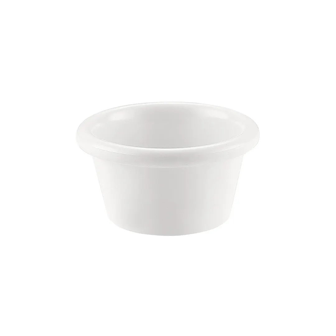 CAC China MRKF-2 Plastic Ramekin, 2 oz (2‑7/8" Dia) White Melamine, Dishwasher Safe - 1 Dozen