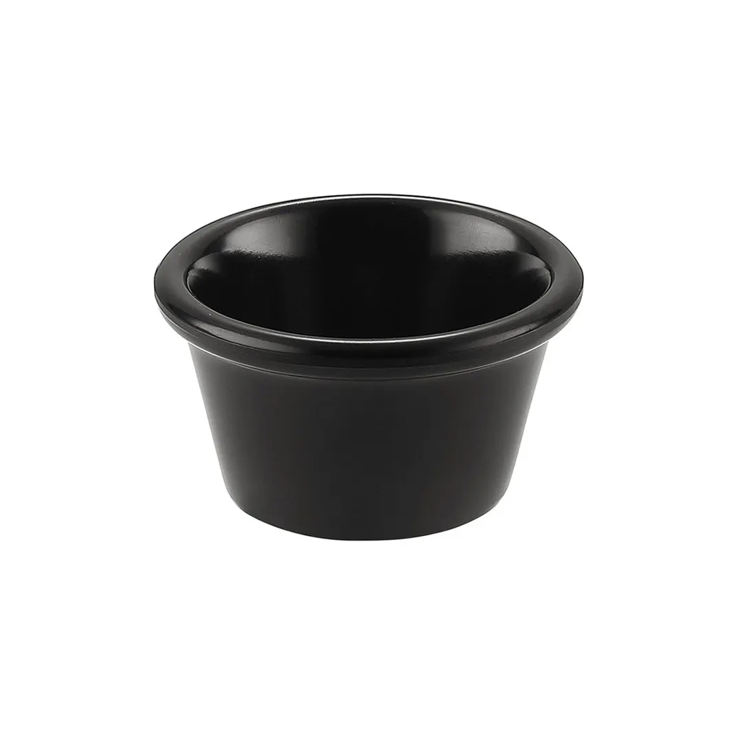 CAC China MRKF-3-BLK - 3 oz Black Melamine Ramekin, 3-1/8" Dia, Dishwasher Safe - 1 Dozen