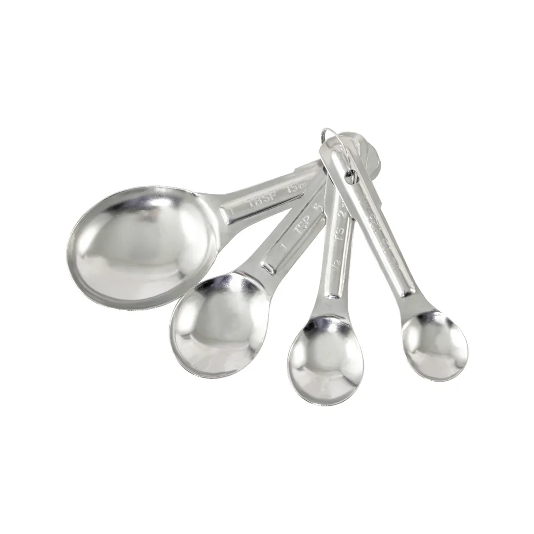 CAC China MSS2-4 Measuring Spoons – 4‑Piece Steel Set with 1/4 tsp, 1/2 tsp, 1 tsp & 1 Tbsp - Set