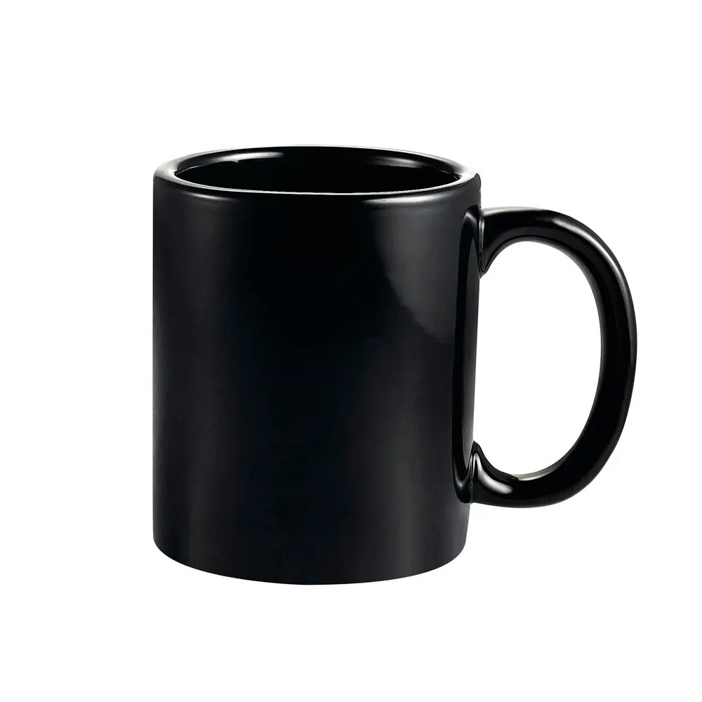 CAC China MUG-10-BLK - 10 oz Ceramic Mug, 3½" Dia x 3¾" H, Black, Microwave Safe - 1 Dozen