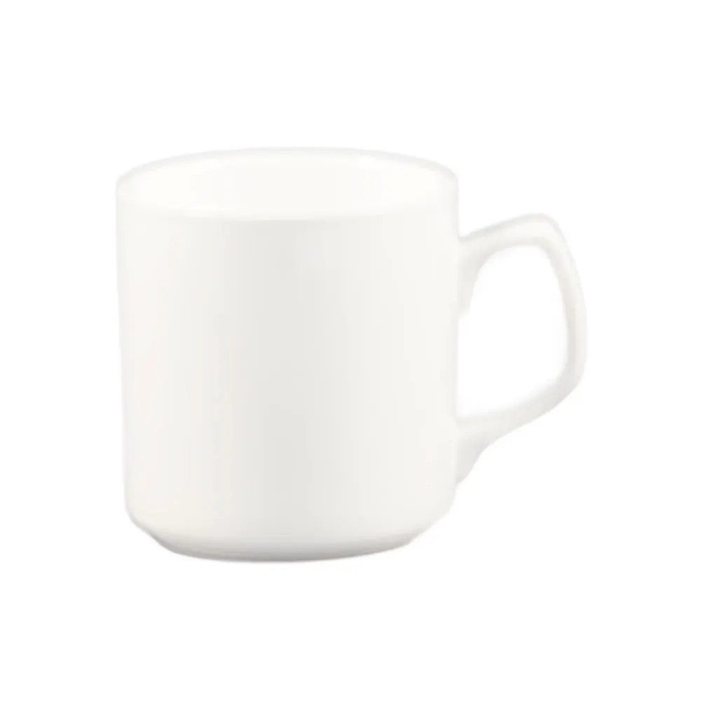 CAC China MUG-55-P - Porcelain Mug, 12‑Ounce Super White, 3½" Dia. x 3¾" H, Safe - 1 Dozen