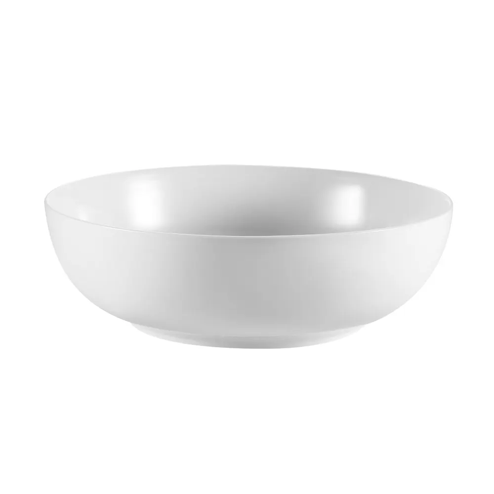 CAC China MXS-12 - White Porcelain Salad Bowl, 12" Dia x 3-5/8" H, 6-1/4 Qt, Dishwasher Safe