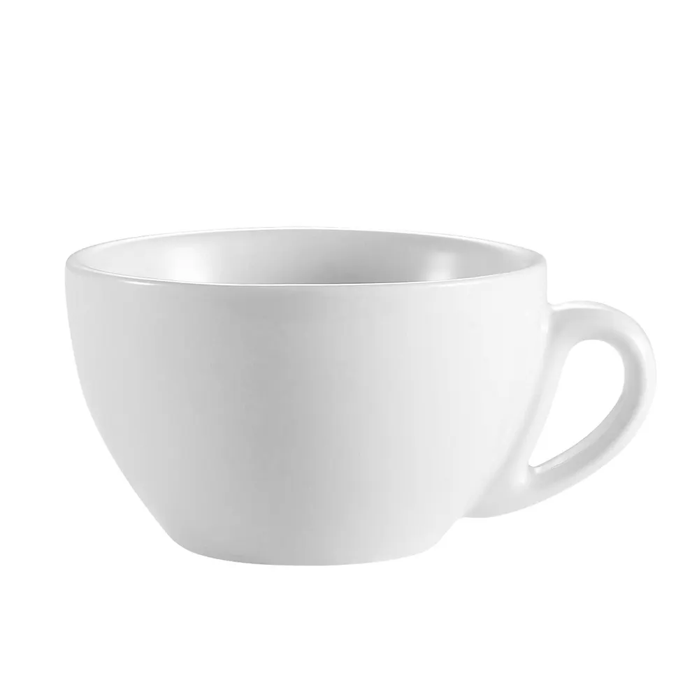 CAC China NCN-1 - Clinton 7.5oz Porcelain Coffee Cup, 3¾" Dia x 2" H, White, Microwave Safe - 1 Dozen