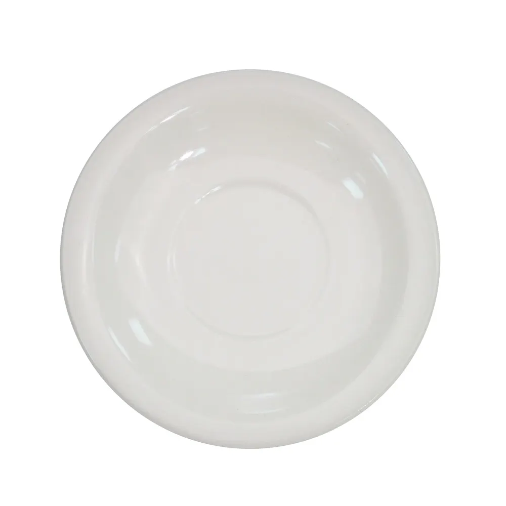 CAC China NRC-2 - 5.5" Diameter Round Stoneware Saucer, American White, Dishwasher Safe - 1 Dozen