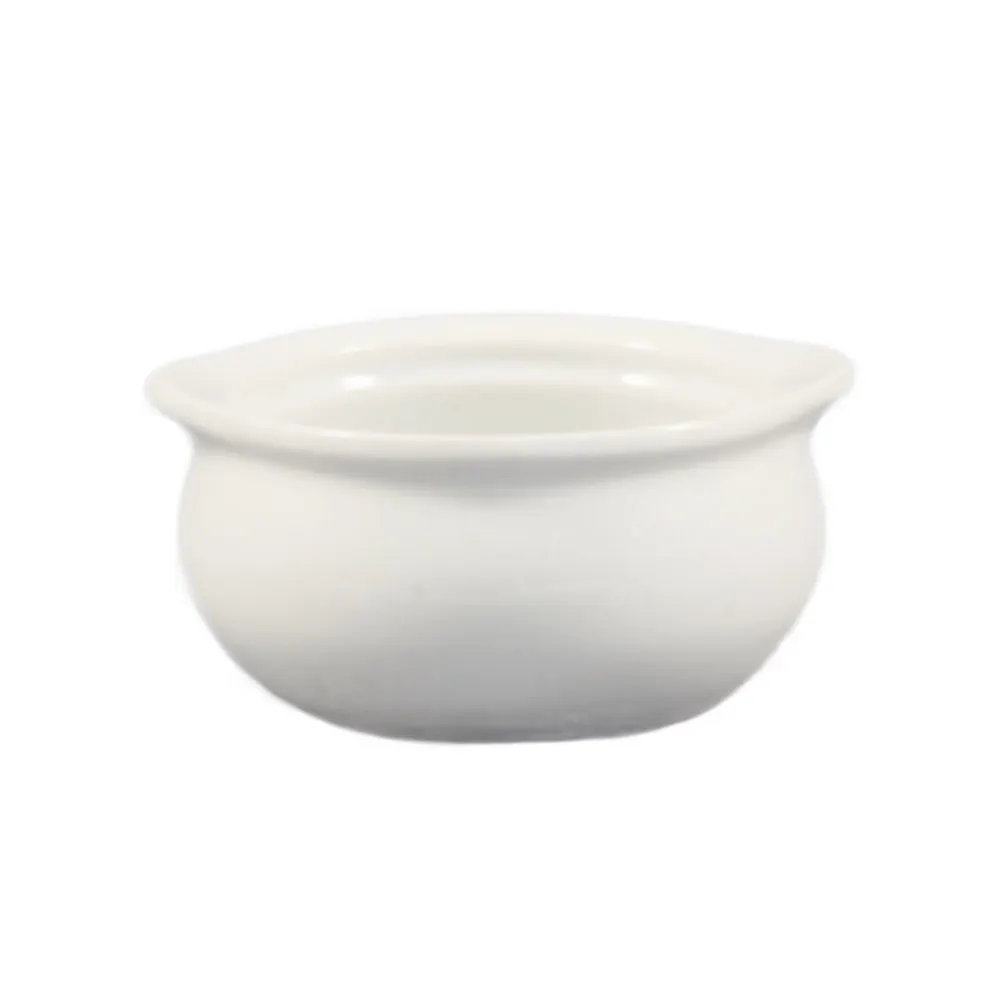 CAC China OC-12-P - Soup Crock Bowl, 12 oz (5" Dia x 2-3/8" H), Porcelain, Dishwasher Safe - 1 Dozen