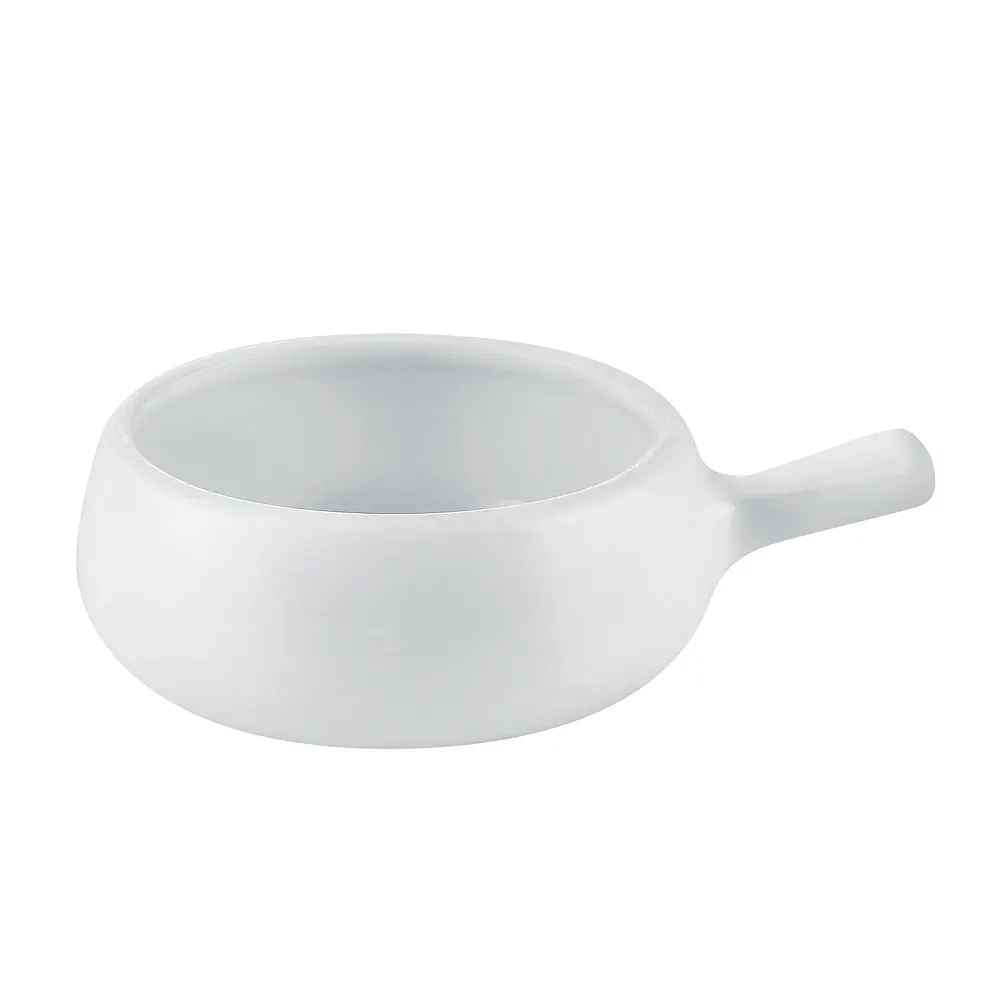 CAC China OC-15-P - 16 oz Onion Soup Crock, 7" x 5" x 2", Porcelain White, Microwave Safe - 1 Dozen