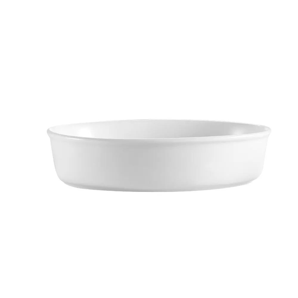 CAC China ODP-10 - Oval Porcelain Baking Platter 13" x 9" x 2", 80 oz, White, Oven Safe - 1 Dozen