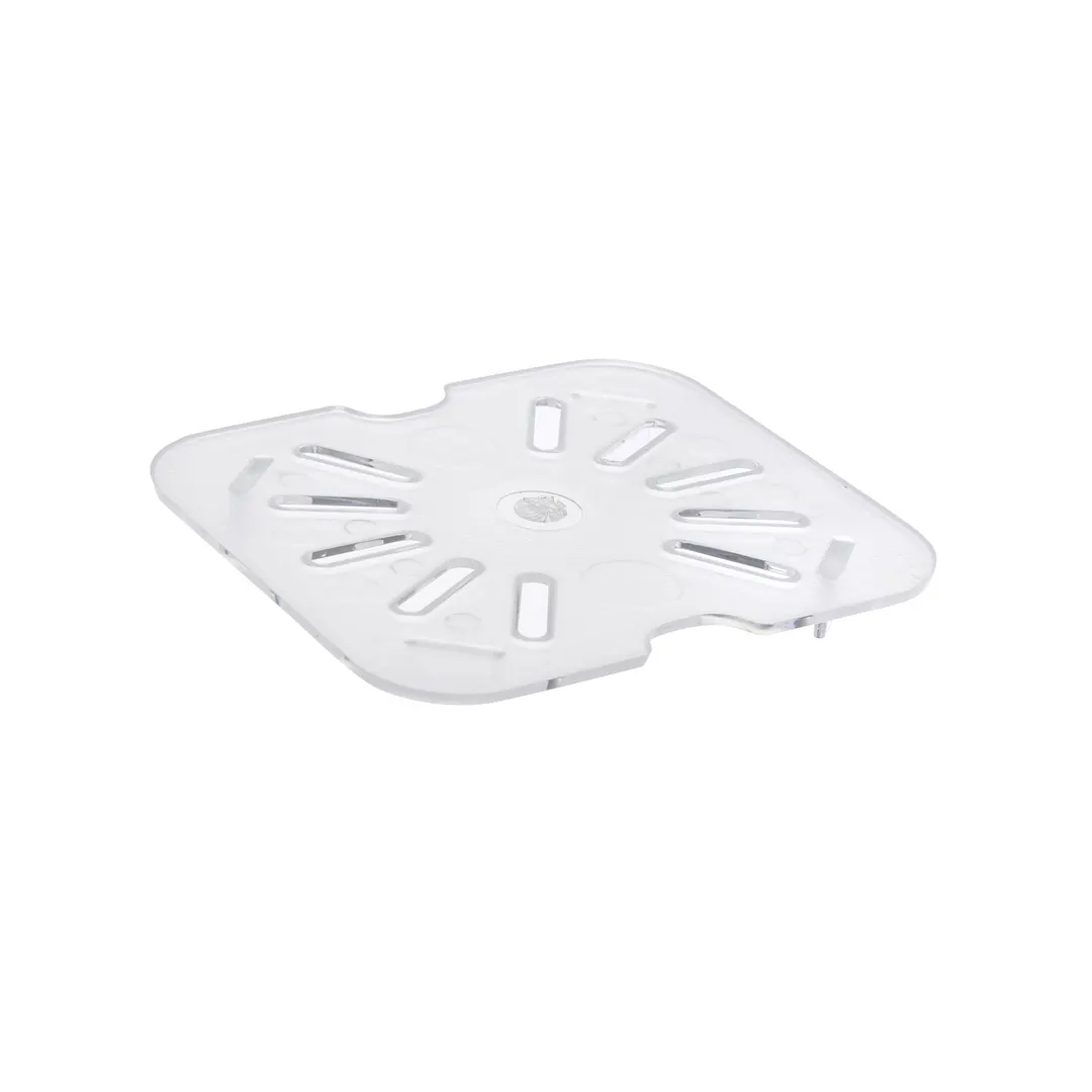 CAC China PCDS-S Food Pan Drain Shelf, 1/6-Size, Polycarbonate, Clear, NSF, Scratch Resistant