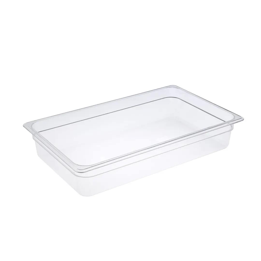 CAC China PCFP-F4 Full-Size Polycarbonate Food Pan, 4" Deep, Clear, Non-Stick Interior