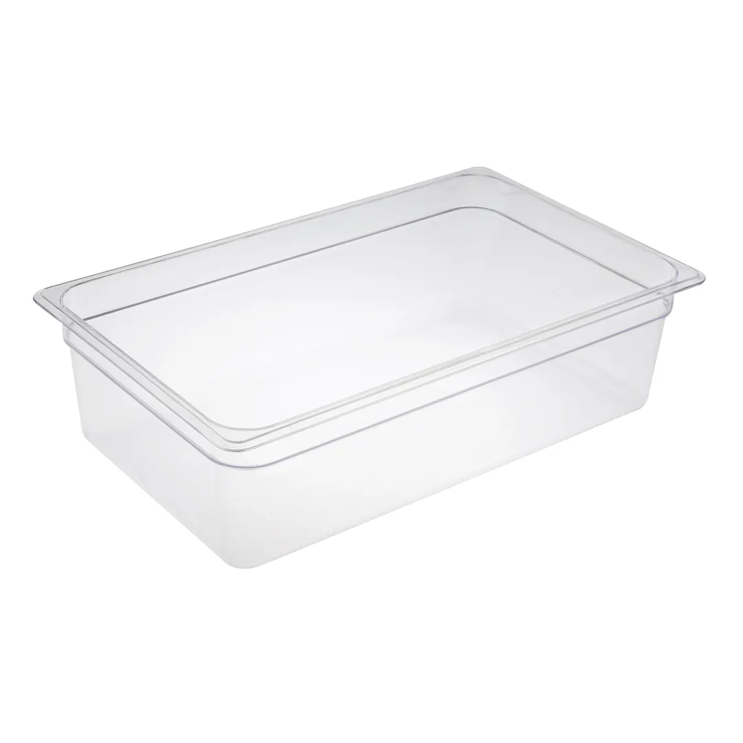 CAC China PCFP-F6 Full-Size Polycarbonate Food Pan, 6" Deep, Clear, Non-Stick Interior