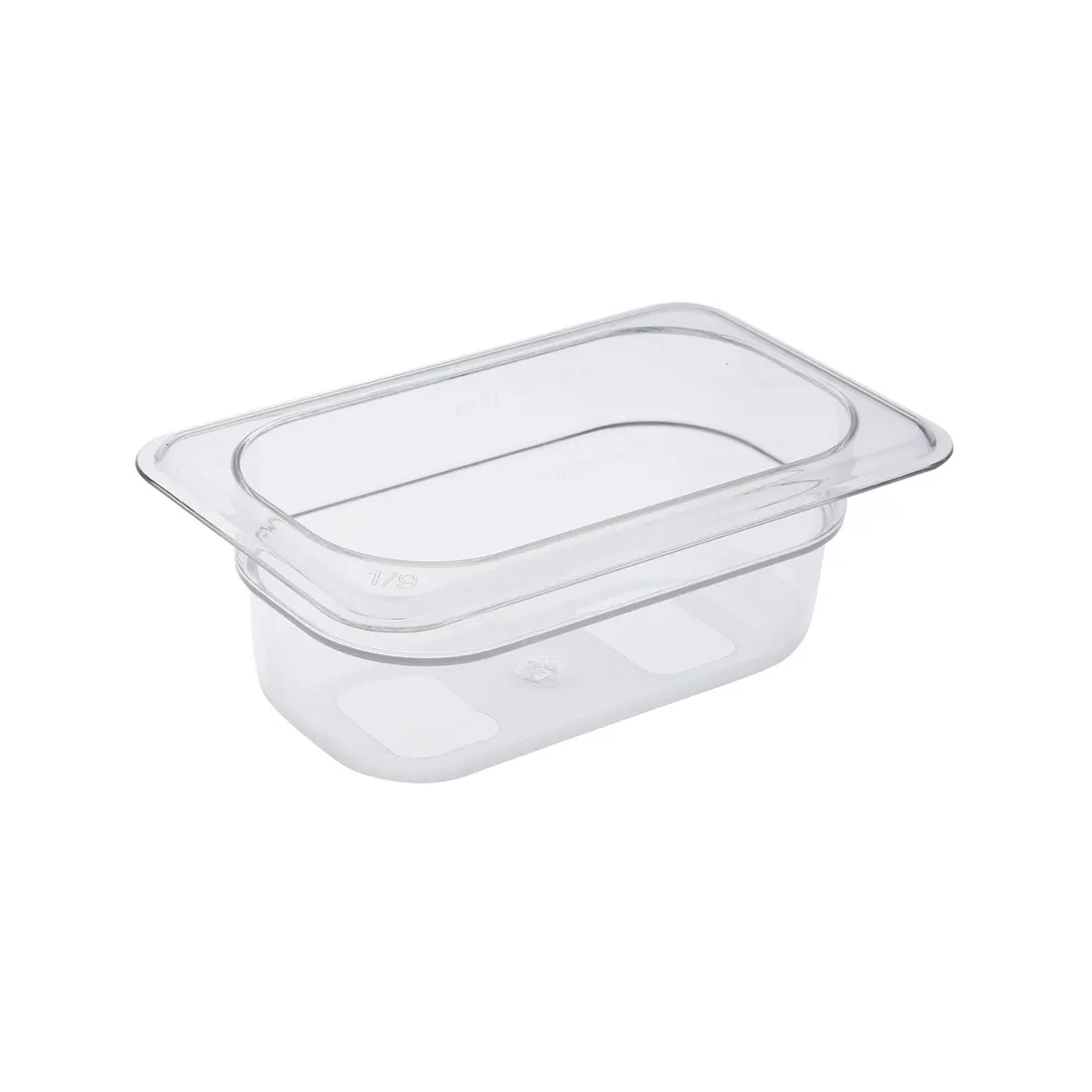 CAC China PCFP-N2 Polycarbonate Food Pan, 1/9-Size, 2-1/2" Deep, Clear, Non-Stick Interior