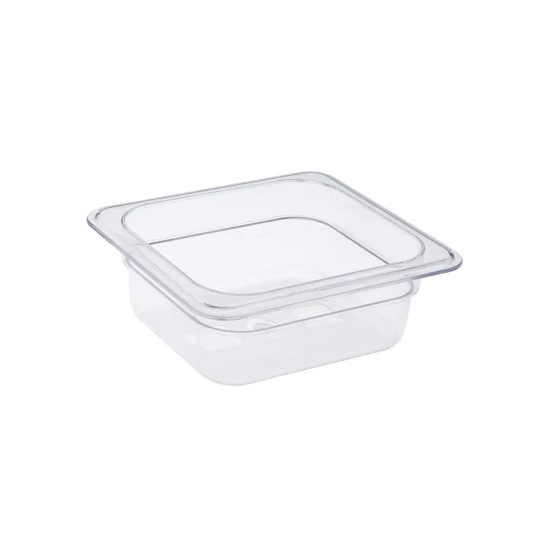 CAC China PCFP-S2 Polycarbonate Food Pan, 1/6 Size, 2-1/2" Deep, Clear, Non-Stick Interior