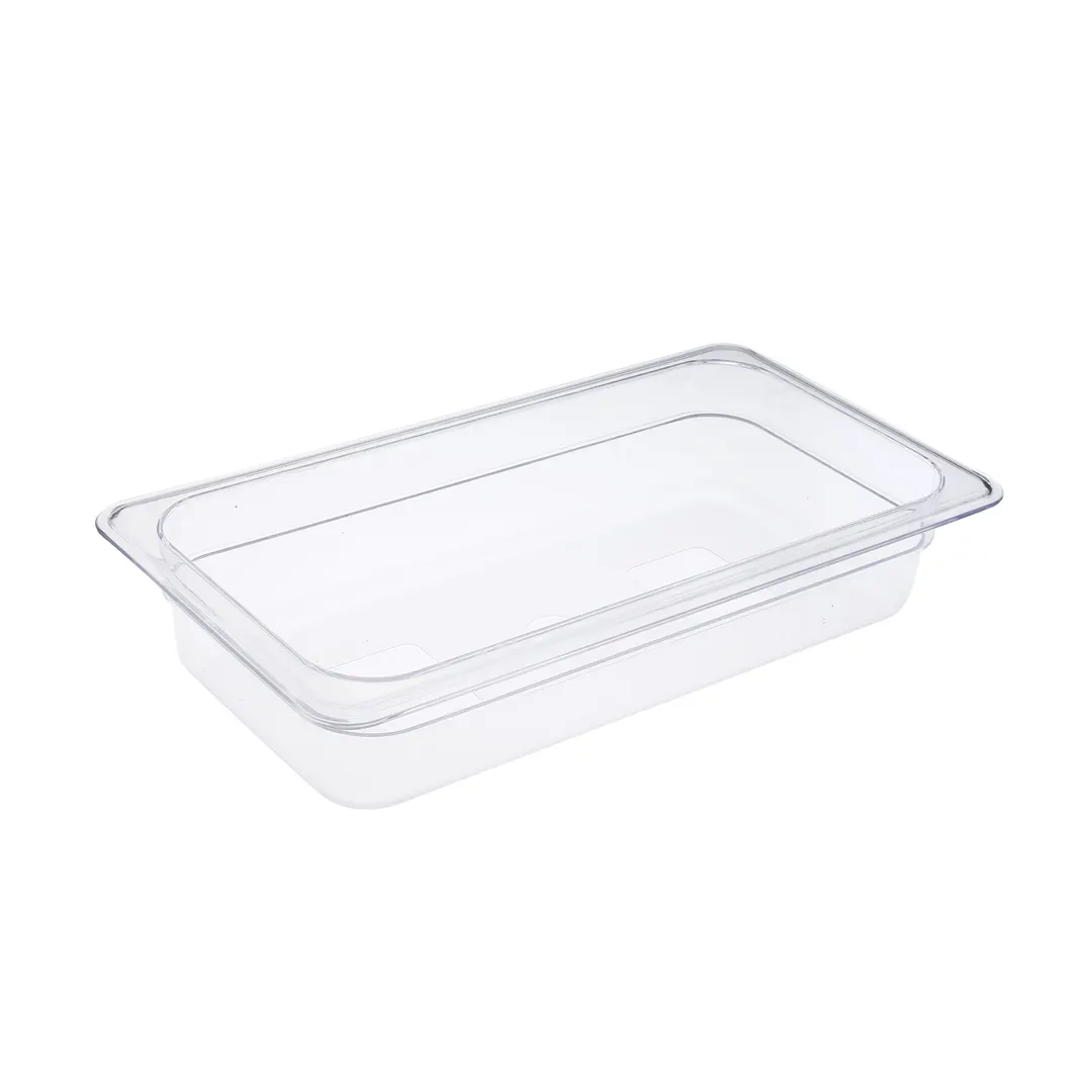 CAC China PCFP-T2 Polycarbonate Food Pan, 1/3-Size, 2-1/2" Deep, Clear, Non-Stick Interior