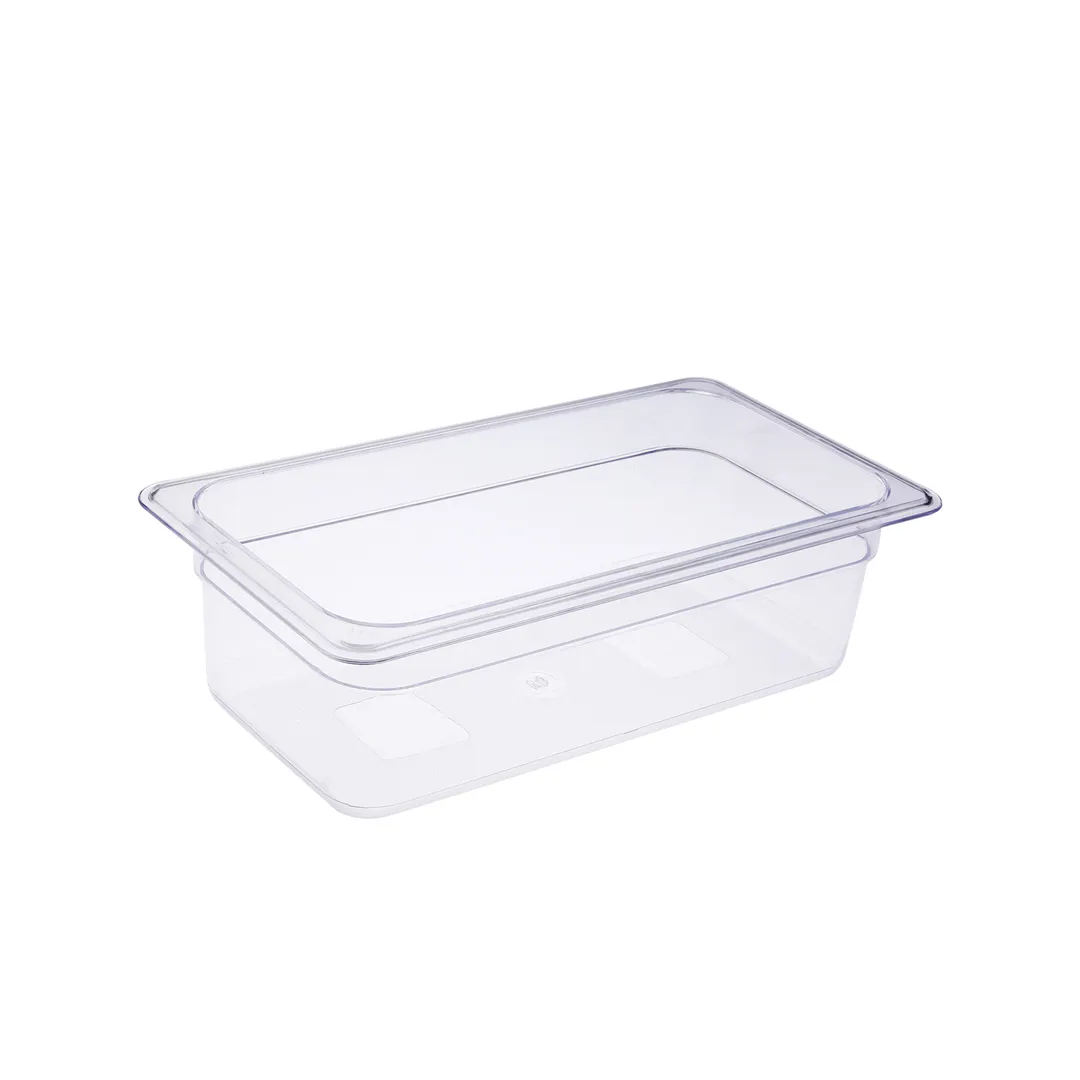 CAC China PCFP-T4 Polycarbonate Food Pan, 1/3-Size, 4" Deep, Clear, Non-Stick Interior