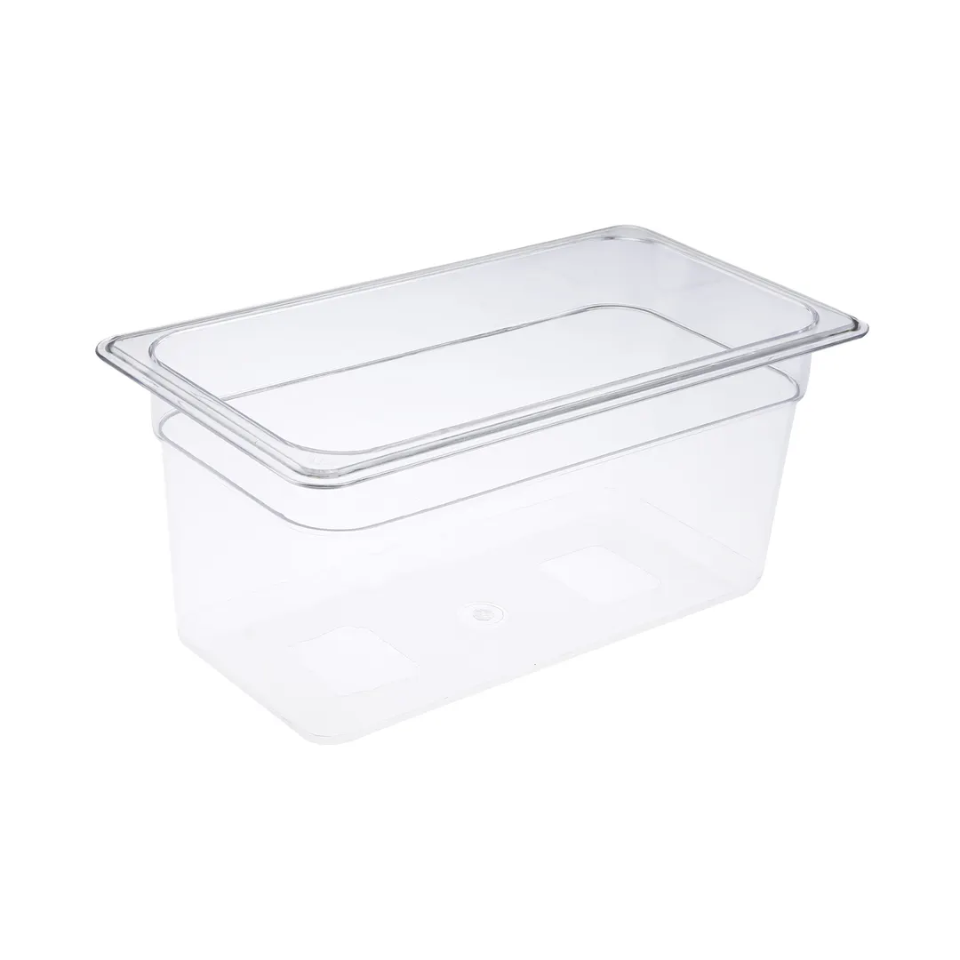 CAC China PCFP-T6 Polycarbonate Food Pan, 1/3-Size, 6" Deep, Clear, Non‑Stick, Shatter‑Resistant