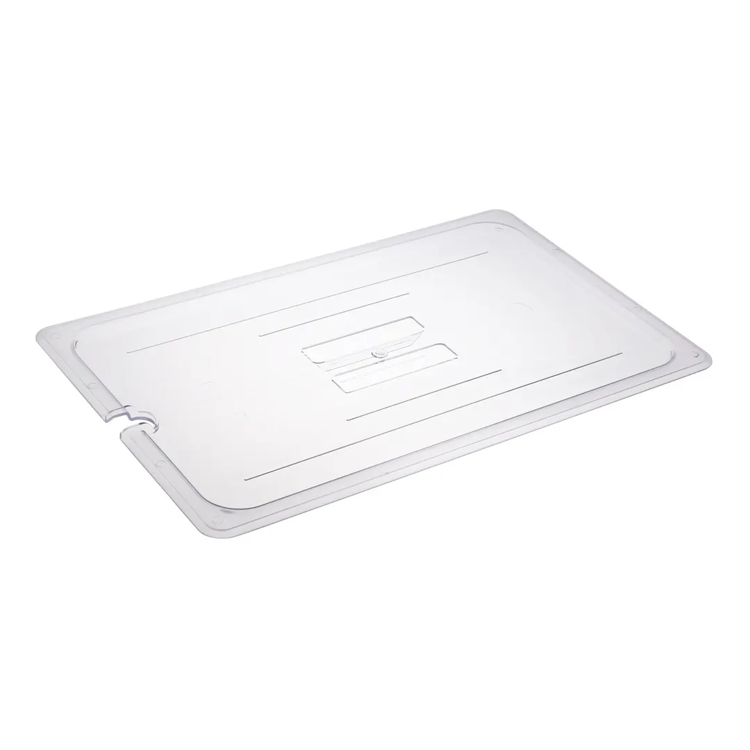 CAC China PCSL-FC Full Polycarbonate Food Pan Cover, Spoon-Notched, Impact Resistant, NSF Certified