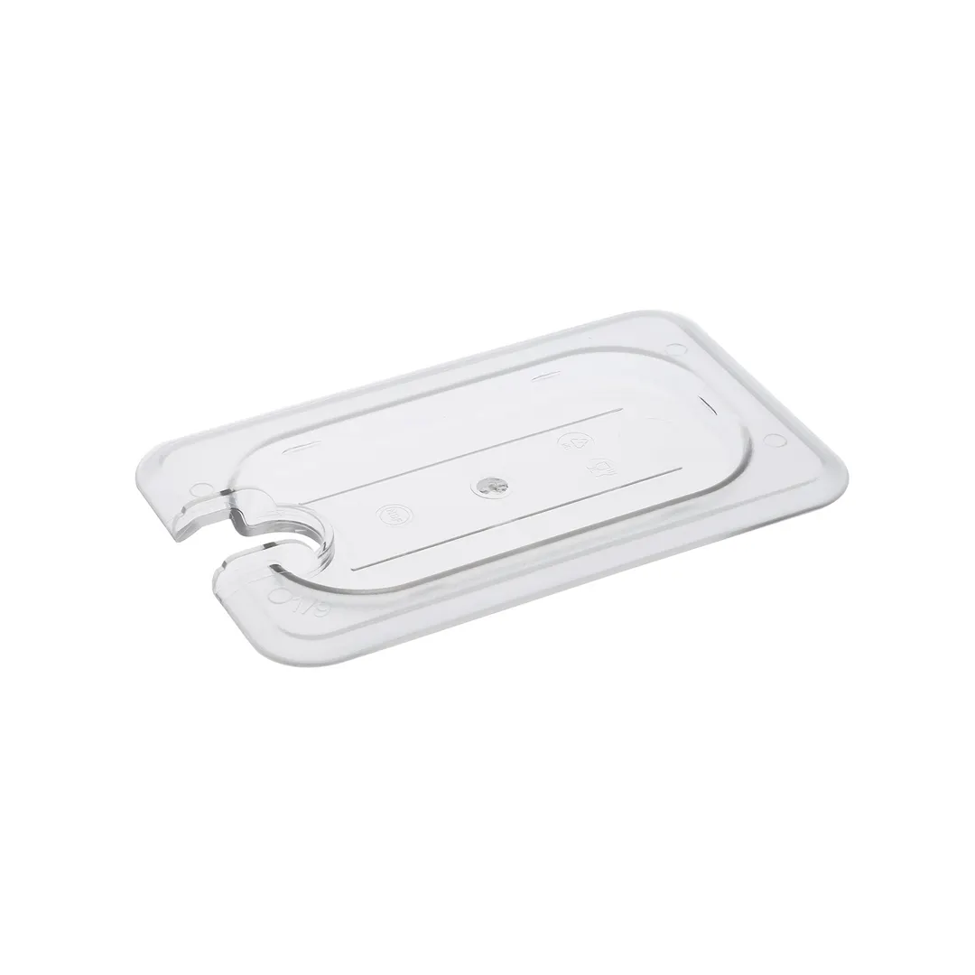 CAC China PCSL-NC Polycarbonate Food Pan Cover, 1/9-Size, Clear, Notched Shatter & Scratch Resistant