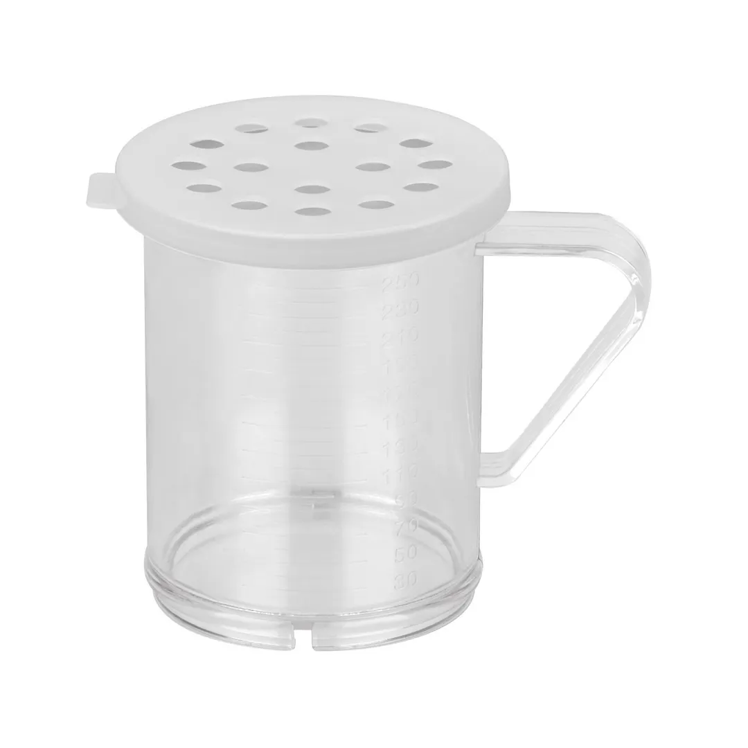 CAC China PDRG-10C-7 Dredge Shaker, 10-11 Oz Clear Lid, Aluminum with Handle, 7mm Thick - Set