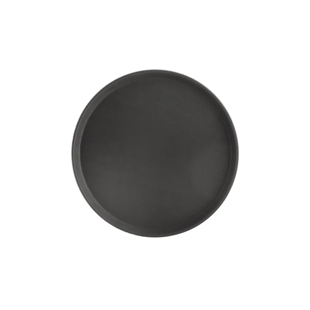CAC China PDTR-14BK Super Tray, 14" Round Plastic Serving & Display Tray, Black, NSF Certified